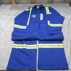 Bulwark FR Coveralls Mens 48x31 Blue Flame Resistant Reflective Hi Vis Work NWD